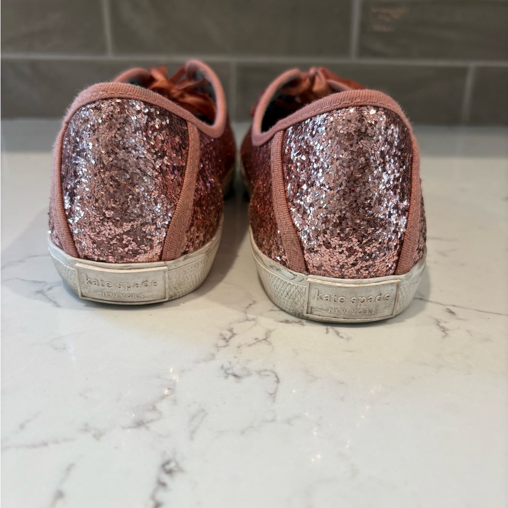 Kate Spade Sparkling Pink Glitter Sneakers - Picture 3 of 4